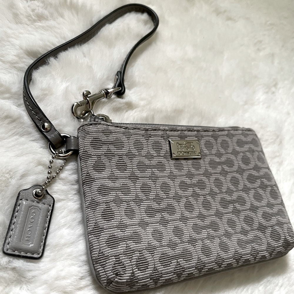 Authentic Grey Coach Wristlet